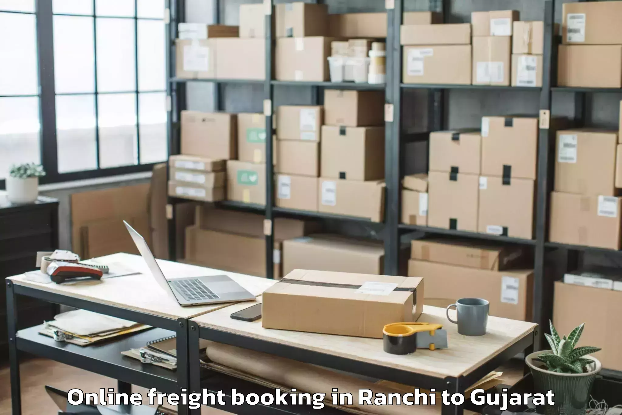 Affordable Ranchi to Ahwa Online Freight Booking